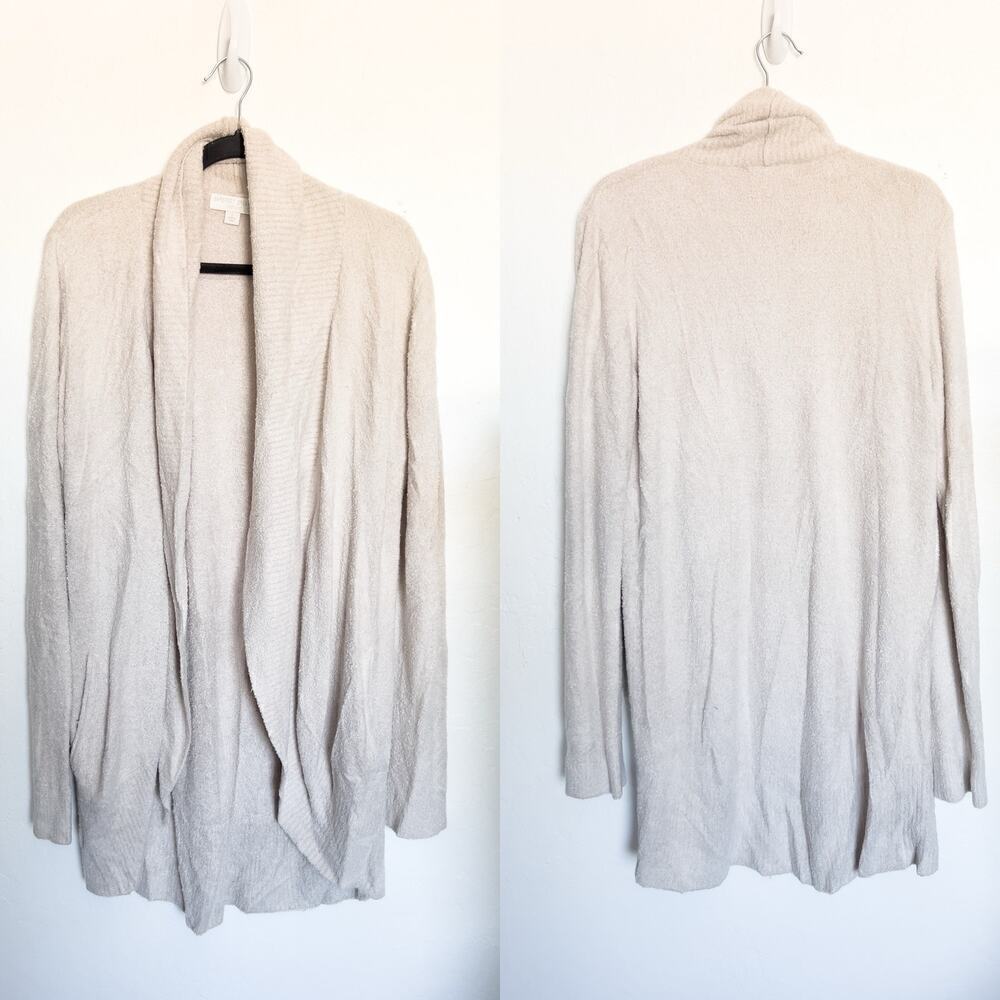 Barefoot Dreams Cozychic Lite Shawl Cardigan Large Beige Cozy Lounge